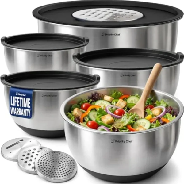 SS Large Mixing Bowls w/lids