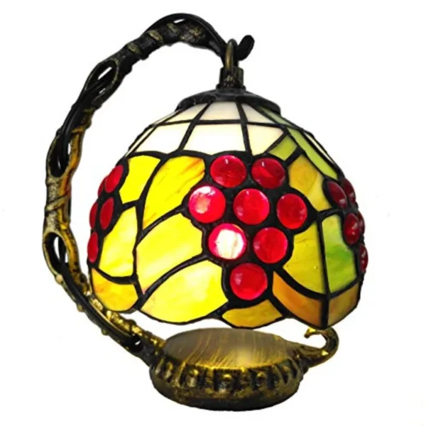Grapes Tiffany Style Stained Glass Mini Table Lamp