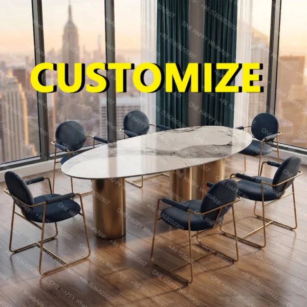 Custom Italian Marble Table Stone Dining Set